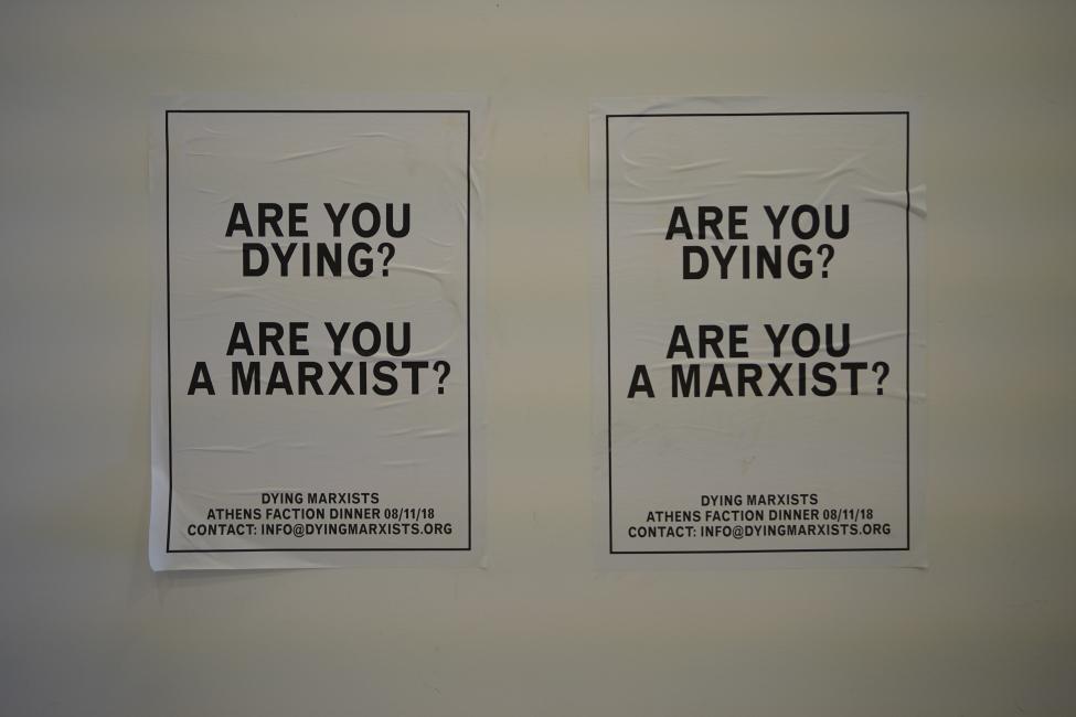 Quenton Miller, Dying Marxists, 2018, 6th Athens Biennale 2018 ANTI, photo by Nysos Vasilopoulos